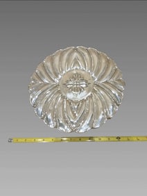 Vintage Silver Overlay Glass Serving Platter