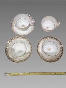 Mid-Century Royal Copenhagen Porcelain Cup and Saucer Set of 4