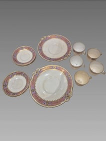 Mid-Century Porcelain Cup and Saucer Set, Marked 1656