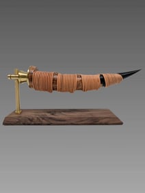 Handcrafted Live Edge Burch Burl and North American Walnut Horn