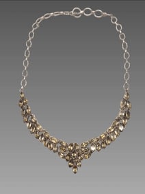 Sterling Silver and Citrine Gem Stone Necklace