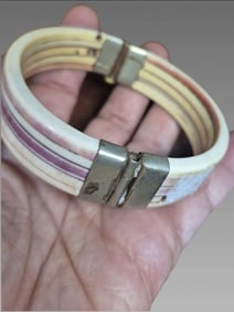 Antique Cuff Bracelet With Polychrome