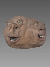 Folkart Two Ceramic Heads