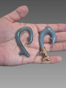 Jadeite Jade Maori Hook Pendants, Guatemala Jadeite