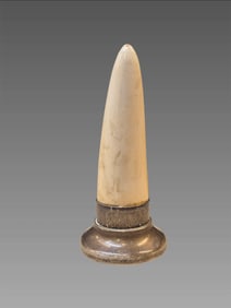 Antique Tusk Taxidermy with Sterling Silver Base