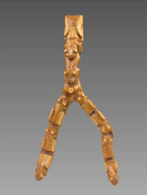 Antique Wooden Carved Folk Art, Frogs