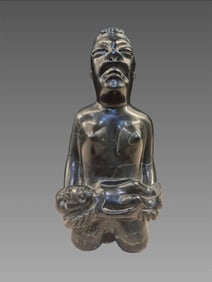 Pre-Columbian Jade Olmec Fertility Ceremonial Kneeling Figure
