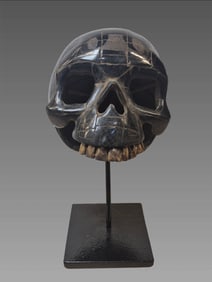 Pre-Columbian Style Cranium Skull Carving with Teeth