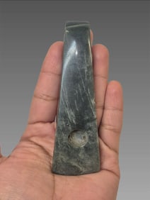 Pre-Columbian Grooved Jadiete Jade Tower, Costa Rica