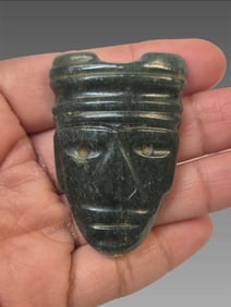 Pre-Columbian Jade Maskette, Mayan