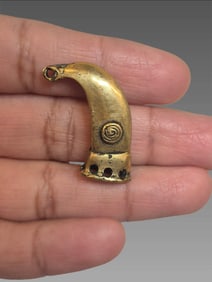 Pre-Columbian Tumbaga Scholar Scroll Pendant