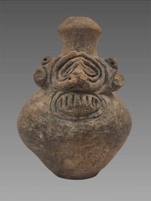 Pre-Columbian Taino Ceramic Potiza Face Jug