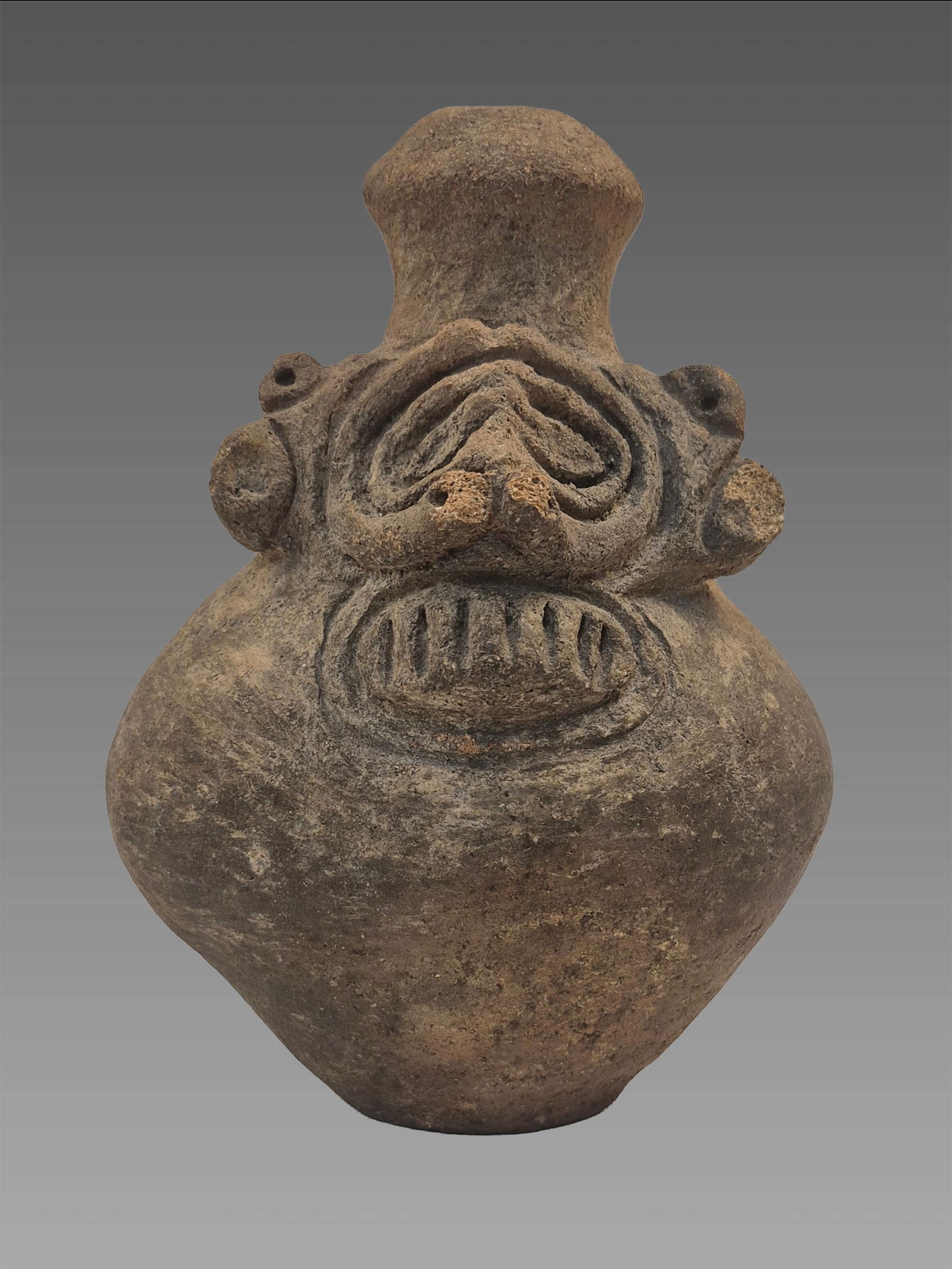 Pre-Columbian Taino Ceramic Potiza Face Jug (1 of 7)