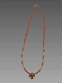 Pre-Columbian Gold Bird Pendant Necklace, Panamanian Gold Bird