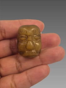 Ancient Chinese Buddha Carved Jade Bead