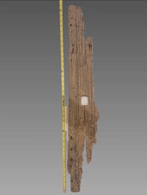 Authentic Shipwreck Salvage Wood with Bronze Spike Ocean Recovered Artifact