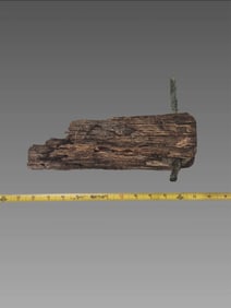 Authentic Shipwreck Salvage Wood with Bronze Spike Ocean Recovered Artifact