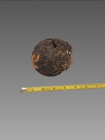 Artillery Projectile Spanish Colonial Era Cannonball Shipwreck Salvage Atlantic Ocean, Visible Coral