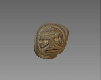 Pre-Columbian Taino Zemi Stone With Snake Figure