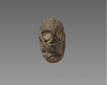 Pre-Columbian Taino Carved Kneeling Stone Zemi Figure