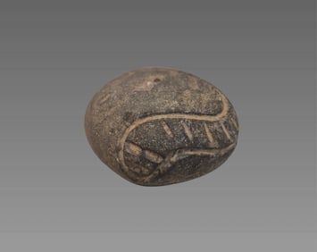 Pre-Columbian Taino Carved Snake Stone Figure
