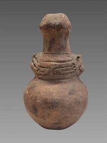 Pre-Columbian Taino Anthropomorphic Carved Fluted Pottery