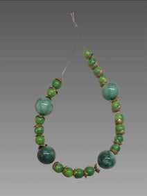 Jade Beads with Ancient Gold Spacer Beads