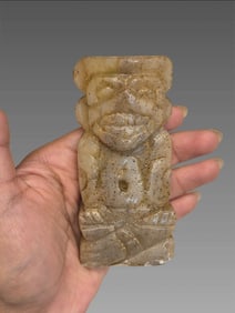 Pre-Columbian Carved Onyx Effigy Idol, Mesoamerica
