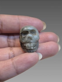 Pre-Columbian Jadiete Jade Skull Bead
