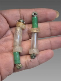 Pre-Columbian Mayan Jade & Quartz Bead Assemblage