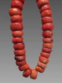 Antique Natural Mediterranean Red Coral Necklace