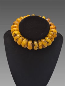 Antique Yellow Beeswax Baltic Amber Abacus Beads