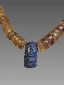 Pre-Columbian Sodalite Effigy Pendant Necklace