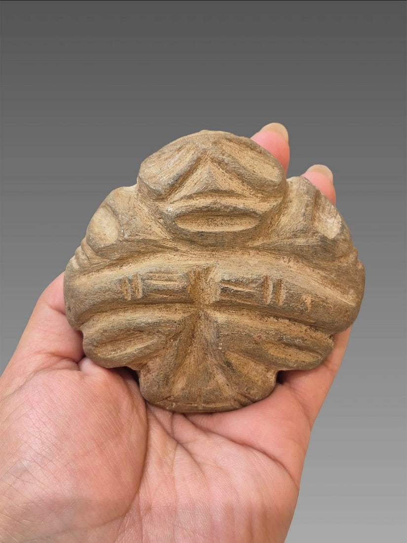 Pre-Columbian Taíno Stone Amulet Geometric Carving (1 of 5)