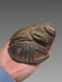 Pre-Columbian Taino Stone Carved Zemi Figure