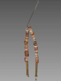 Pre-Columbian Spondylus With Gold Tube Beads, Mayan