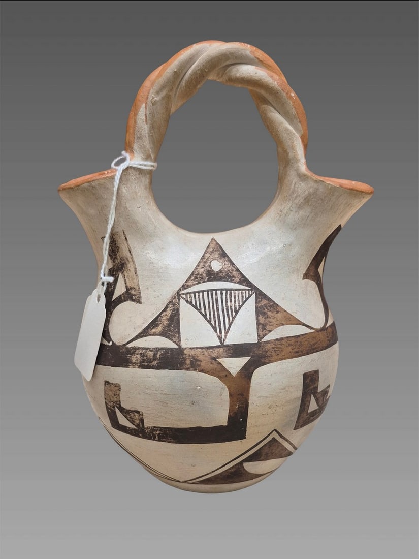 Native America Acoma Pottery Vessel, With Geometric Designs (1 of 5)