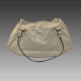 Gucci Guccissima Medium GG Twins Shoulder Bag Off White