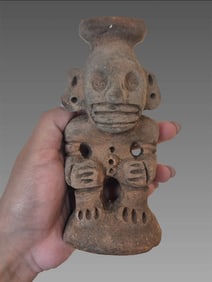 Pre-Columbian Taino Ceramic Cohoba Ritual Statue Figure