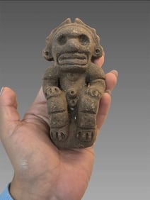 Pre-Columbian Taino Ceramic Zemi Anthromorphic Shaman