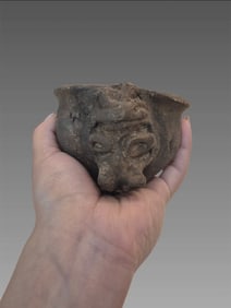 Pre-Columbian Taino Ceramic Animal Face Bowl