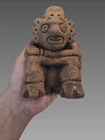 Pre-Columbian Taino Ceramic Seated Figure