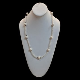 Antique Beaded Necklace with Victorian Tortoise Beads