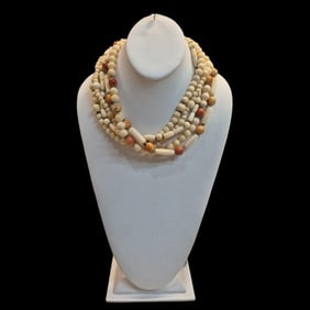 Mid Century Multi-Strand Beaded Necklace