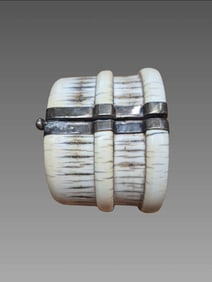 Antique Wide Cuff Bracelet with Sterling Silver Hinge