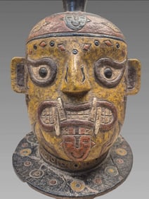 Pre-Columbian Polychrome Funerary Vessel