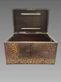 Antique Boulle Ballot Box with Inlay Brass and Tortoise