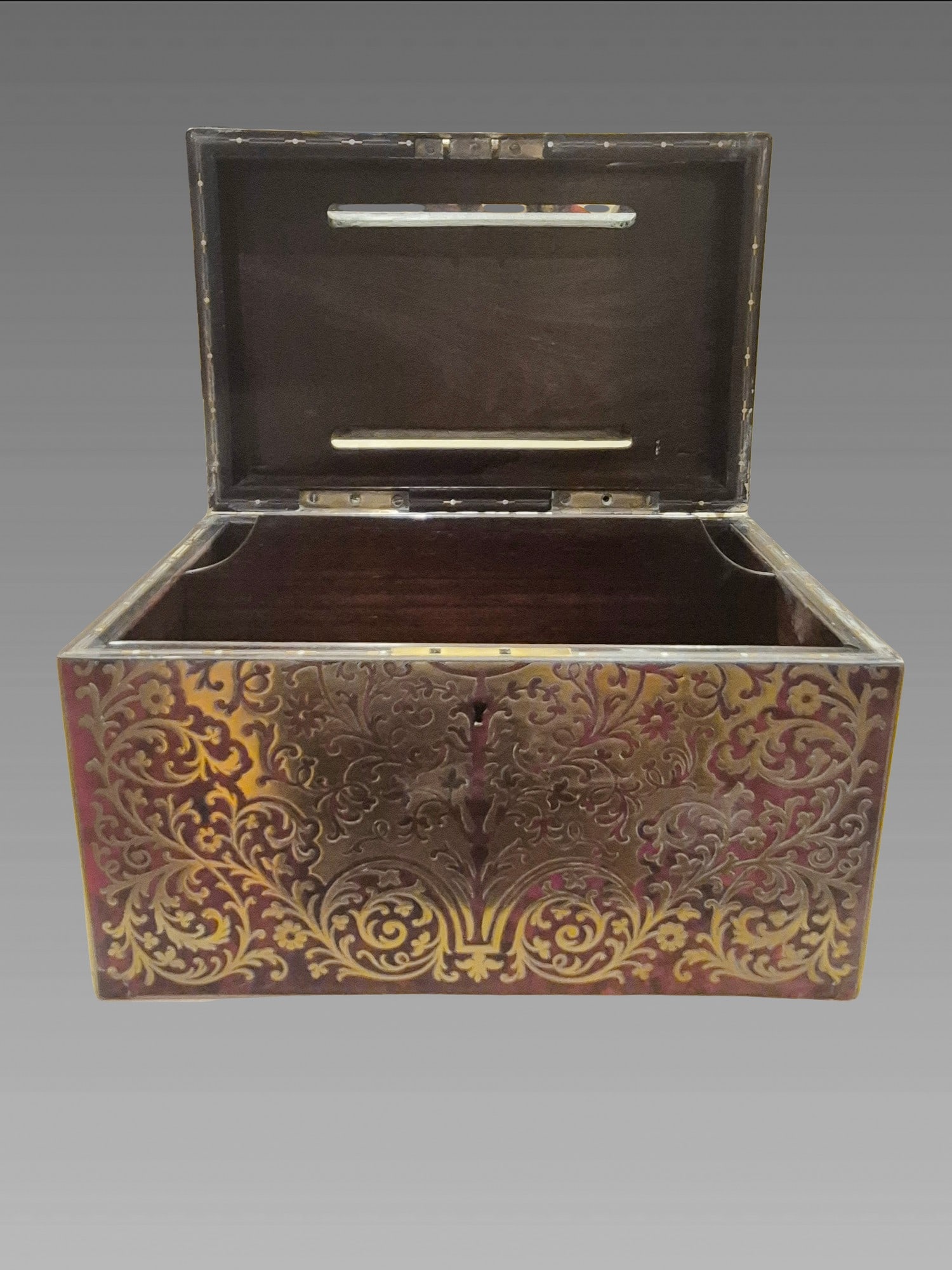 Antique Boulle Ballot Box with Inlay Brass and Tortoise (1 of 6)