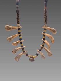 Antique Native American Elk Tooth Necklace, 1800's