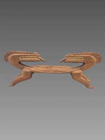 Mid Century Maori Carved Serpent Headrest
